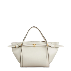 T Timeless Medium Calf Leather Tote - White