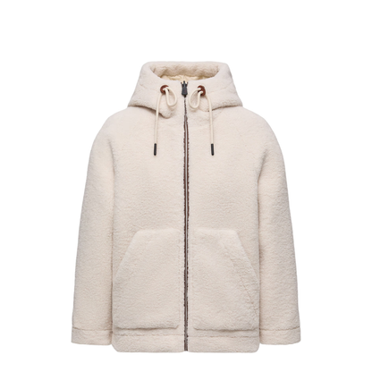 White Yushan Reversible Teddy Short Padded Jacket