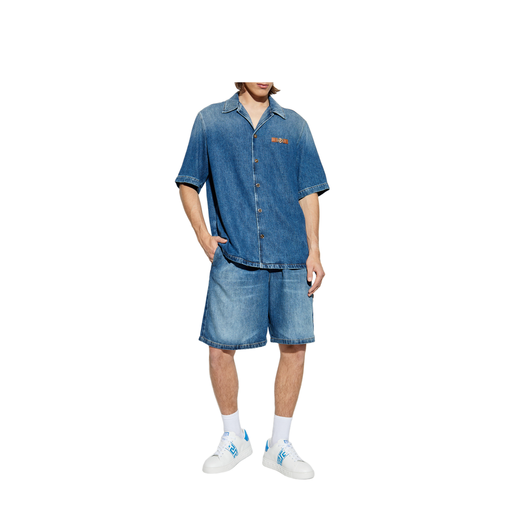 Blue Medusa Biggie Denim Shirt