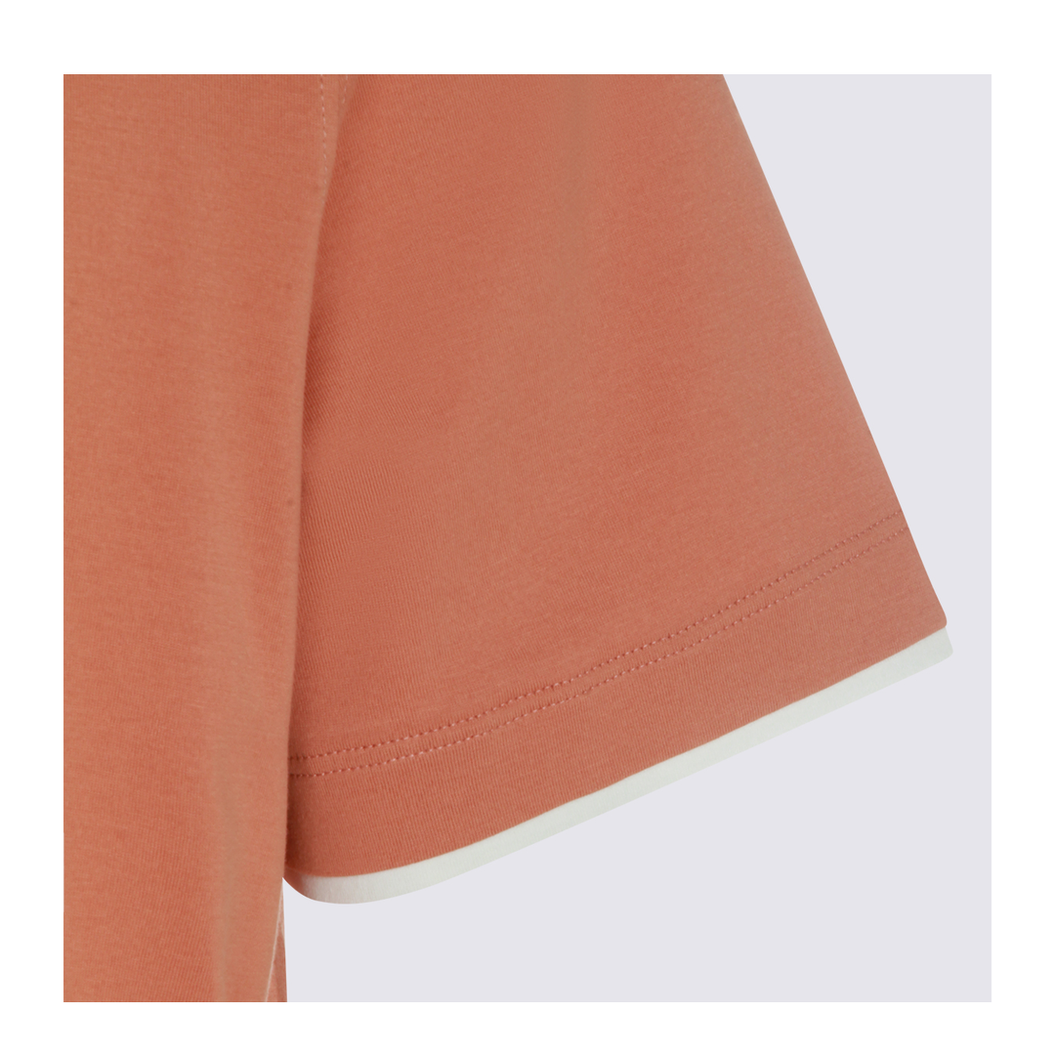 Faux Layering Crewneck T-Shirt Orange