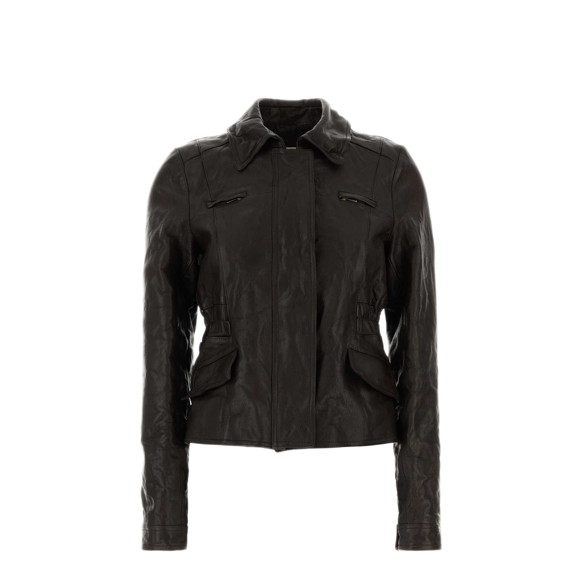 MAYFEYR - Miu Miu - Dark Brown Leather Jacket - MPW065SOOO19E6F0003