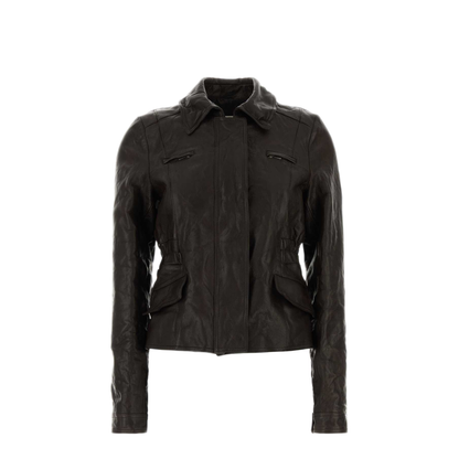 MAYFEYR - Miu Miu - Dark Brown Leather Jacket - MPW065SOOO19E6F0003
