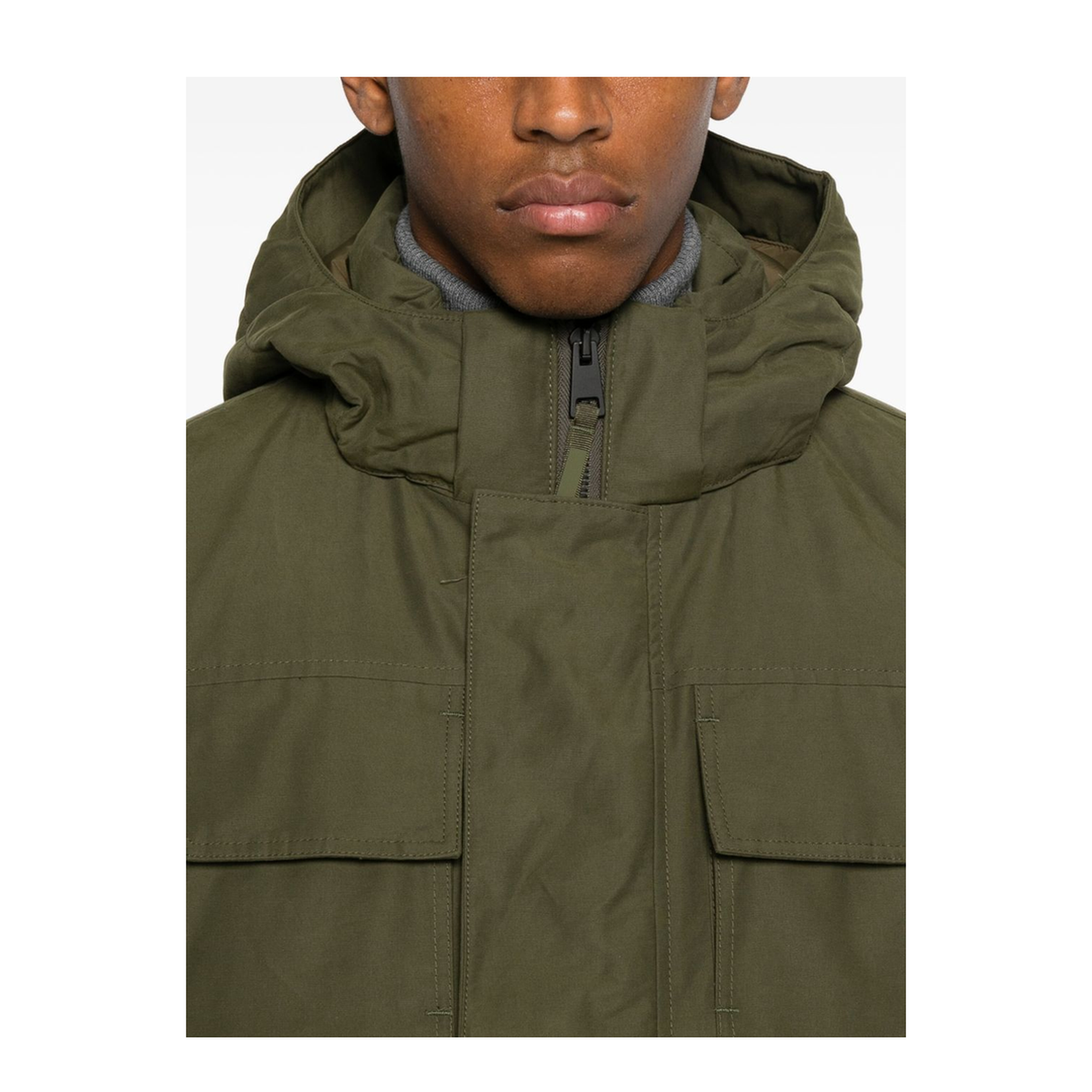 Army Green Cotton Blend Maitland Down Jacket