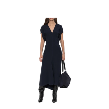 MAYFEYR - Victoria Beckham - Blouson Detail V-Neck Midi Dress - 1126WDR006381A550