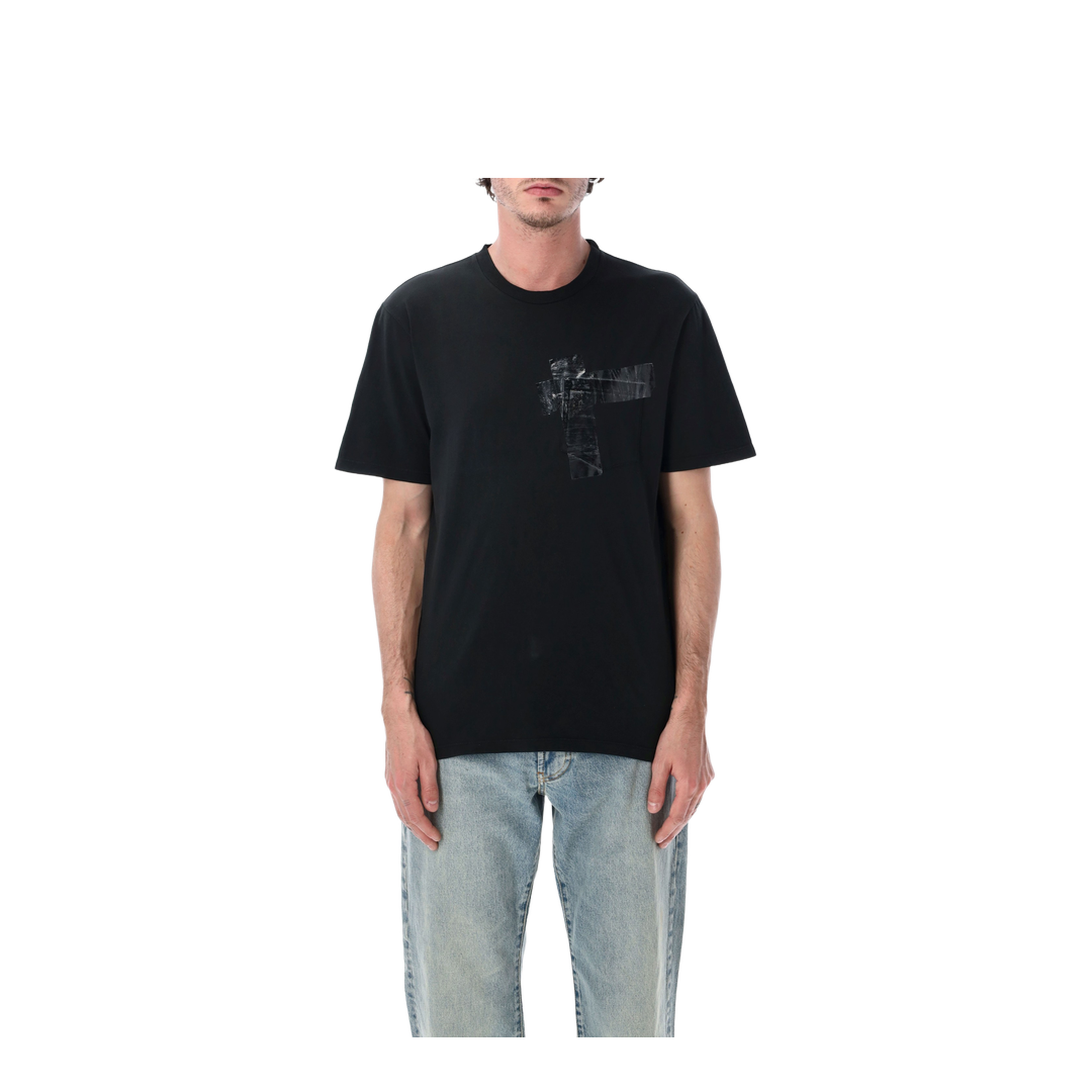 Taped Cotton Jersey T-Shirt In Black
