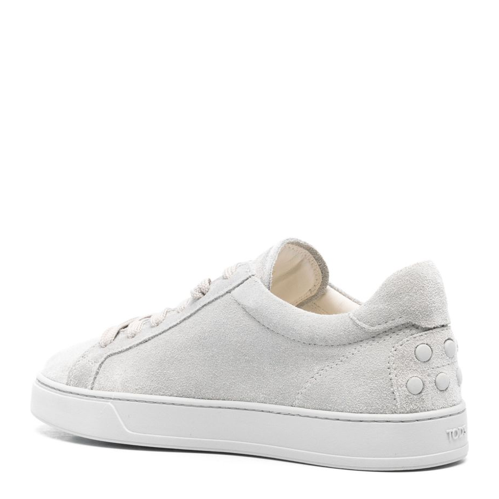 Light Grey Front Lace-Up Fastening Padded Ankle Flat Rubber Sole