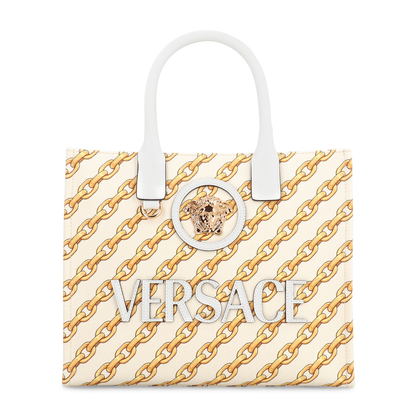 Chain Stripes La Medusa Small Shopping Bag