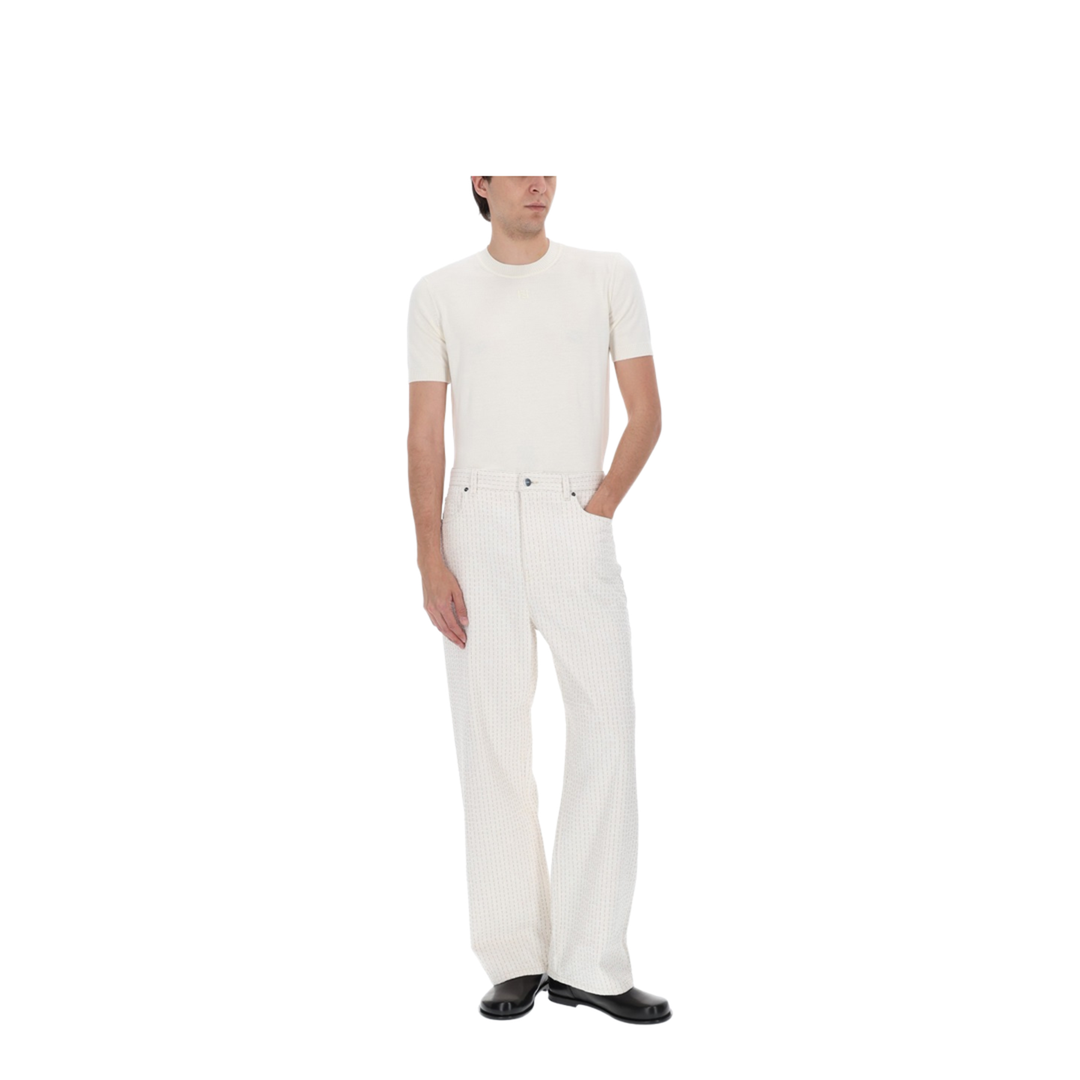 White Cotton and Cashmere Jumper