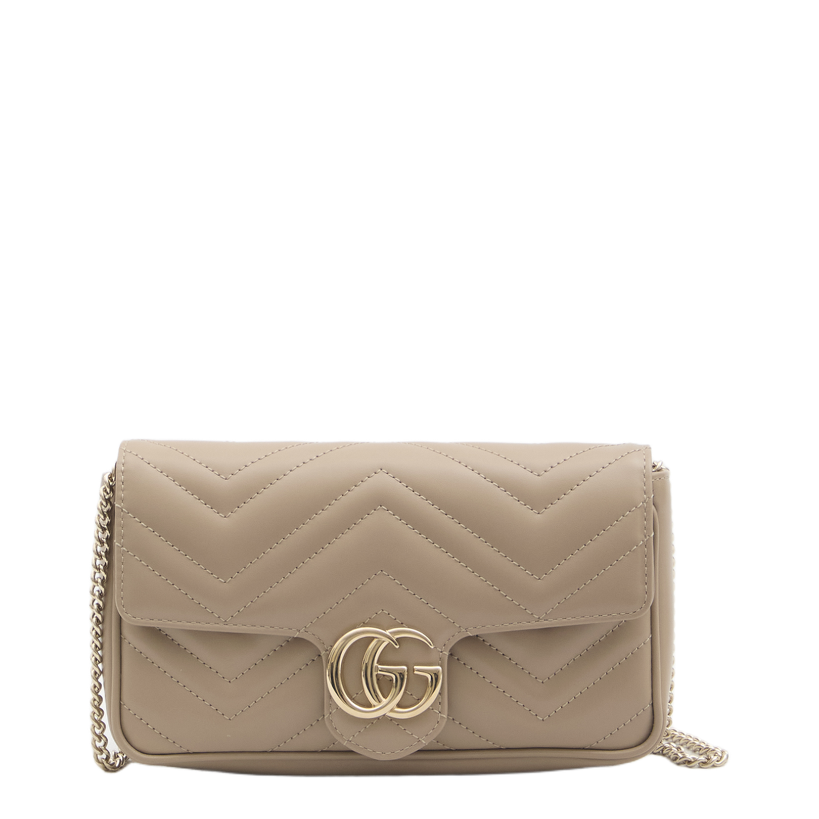 GG Marmont Mini Leather Bag - Beige