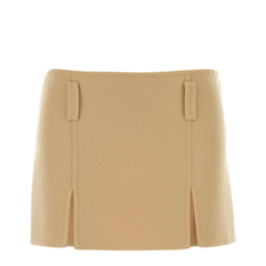 Pastel Yellow Wool Blend Mini Skirt