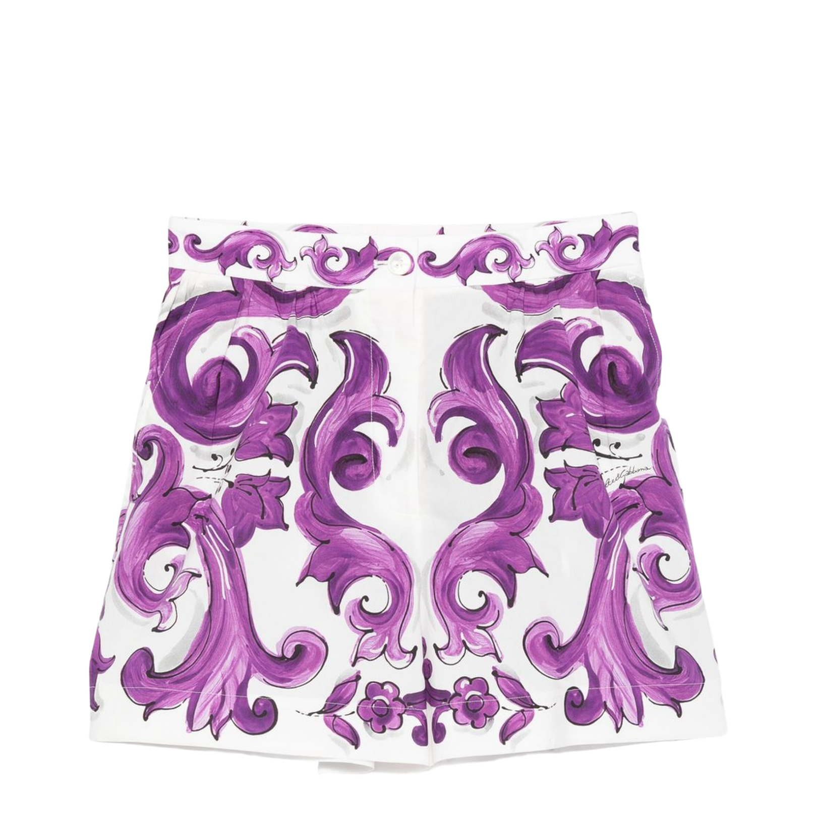 Cotton Shorts with Maiolica Print