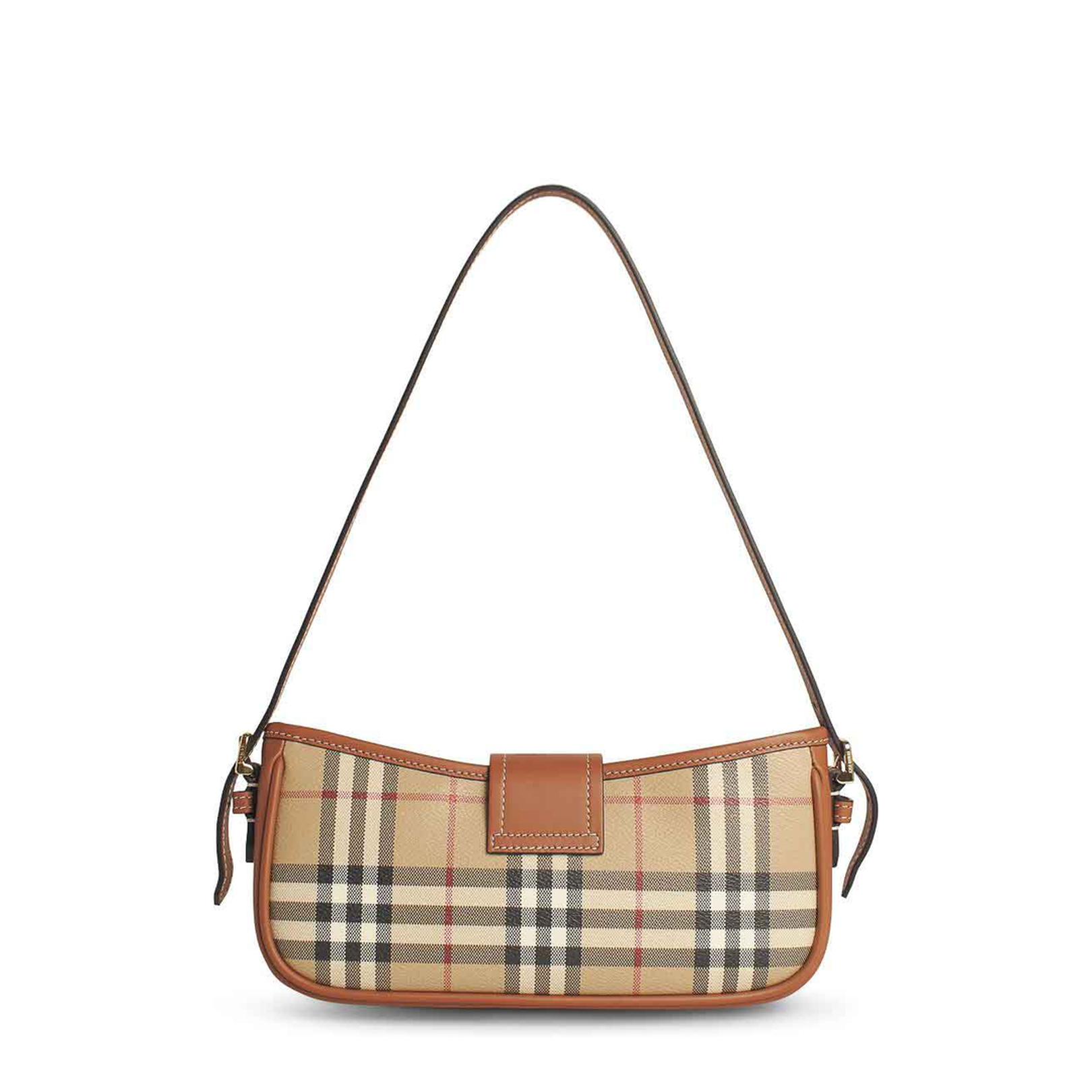 Adjustable Shoulder Bag with Check Pattern