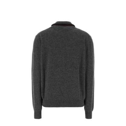 MAYFEYR - Miu Miu - Dark Grey Wool Blend Cardigan - MMF03USOOO6029F0480