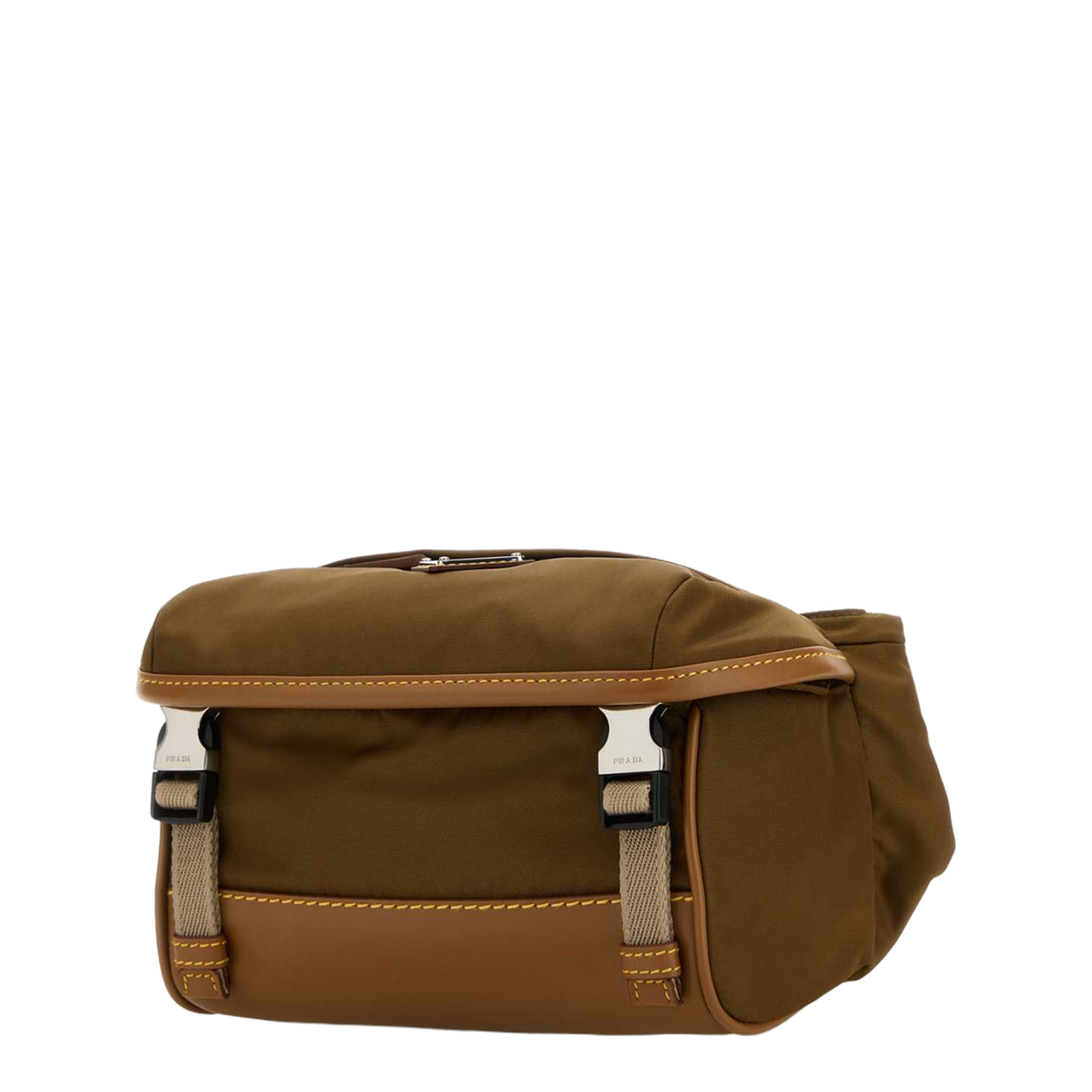 Re-Nylon and Smooth Leather Shoulder Bag