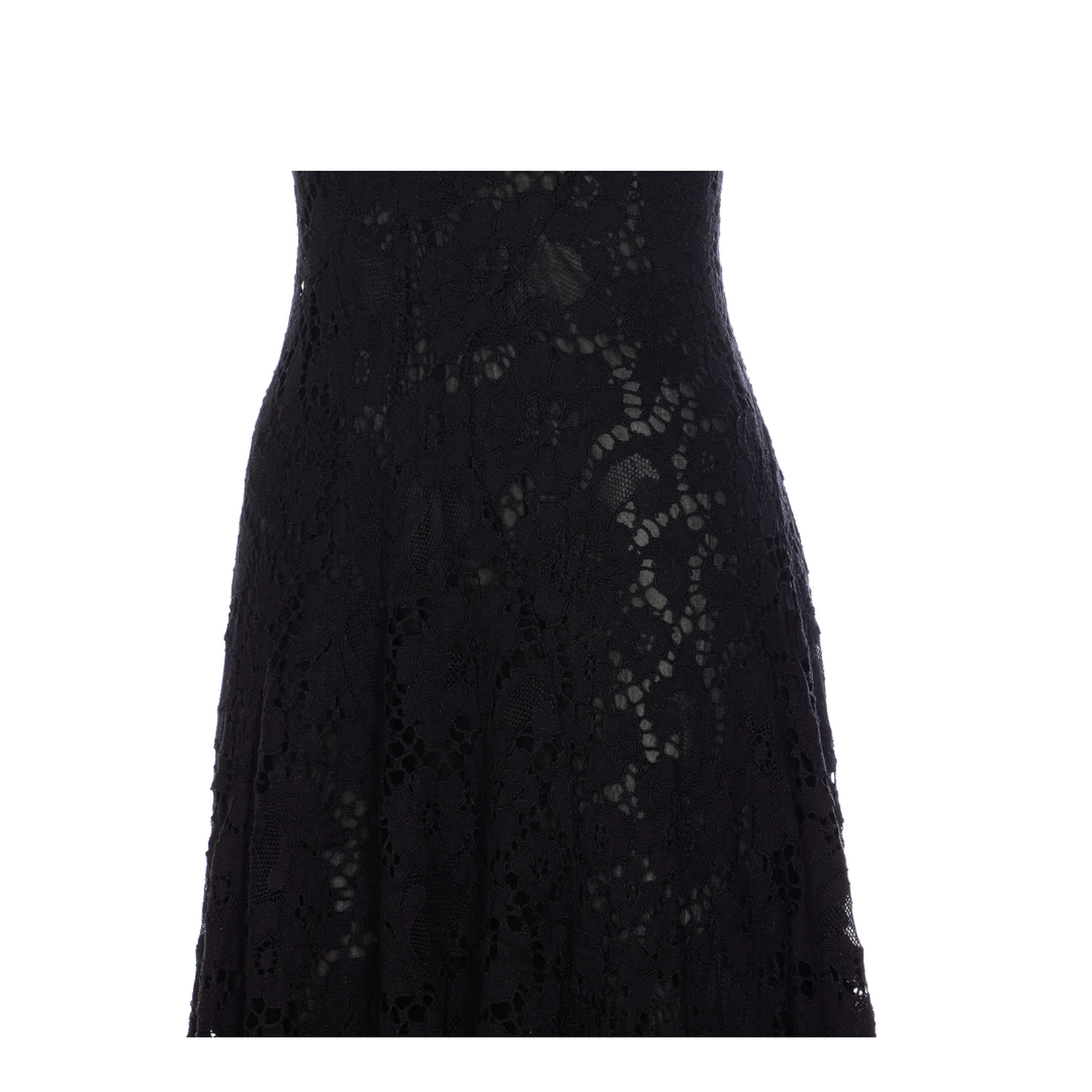 Floral Print Lace Dress - Black