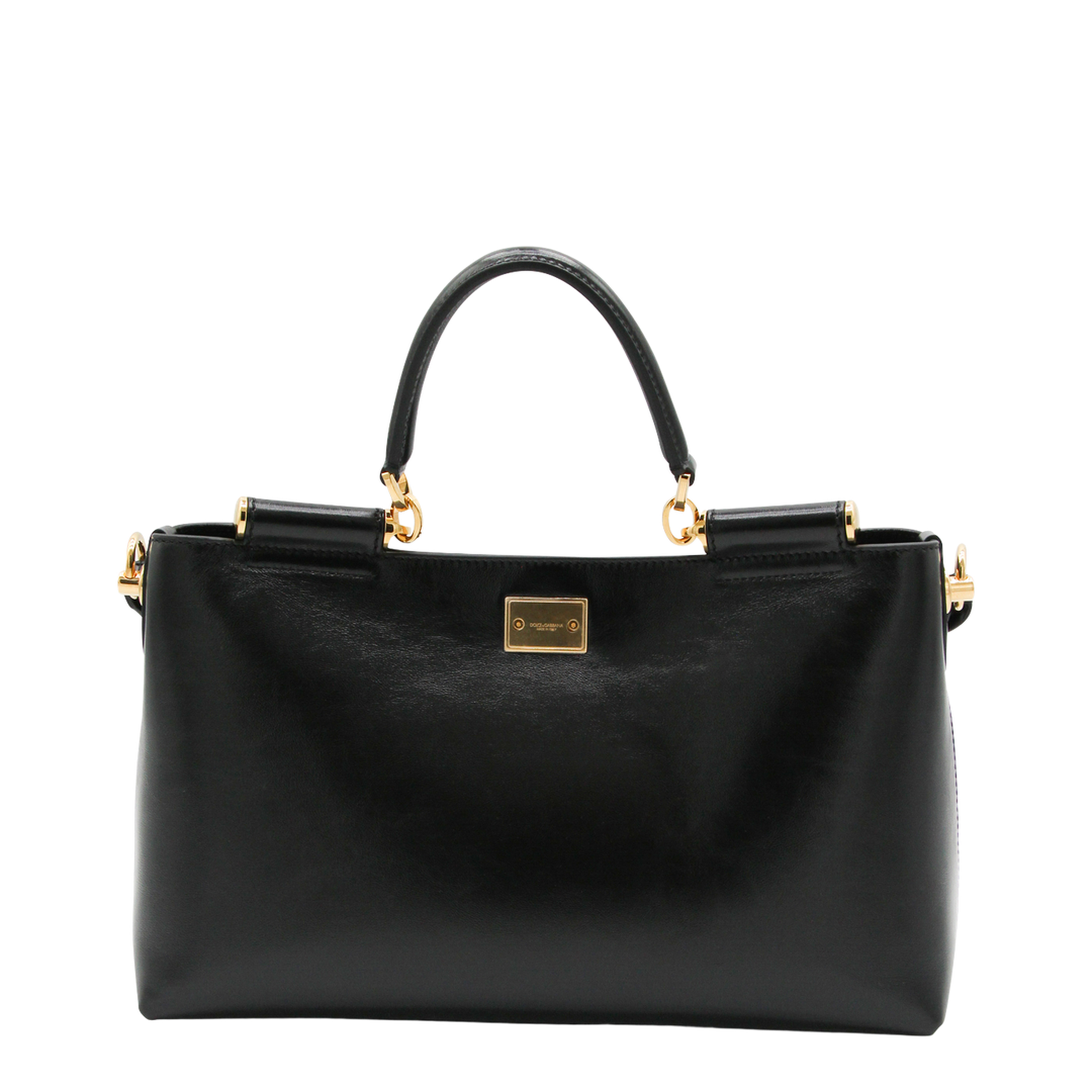 Vittoria Medium Calfskin Handbag - Black