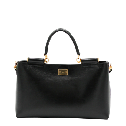Vittoria Medium Calfskin Handbag - Black