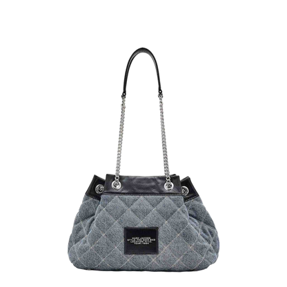 Quilted Denim Large Chain Sack Tote
