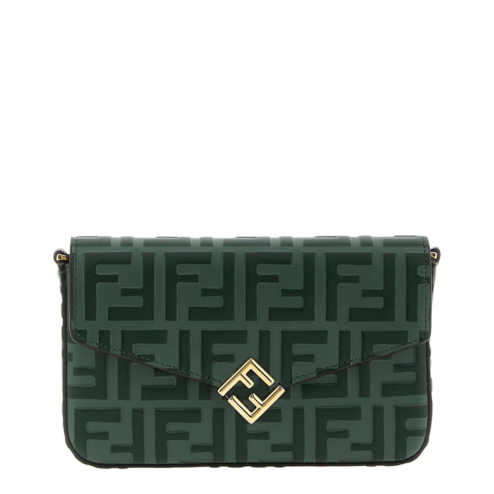 FF Diamonds Wallet On Chain Leather Green