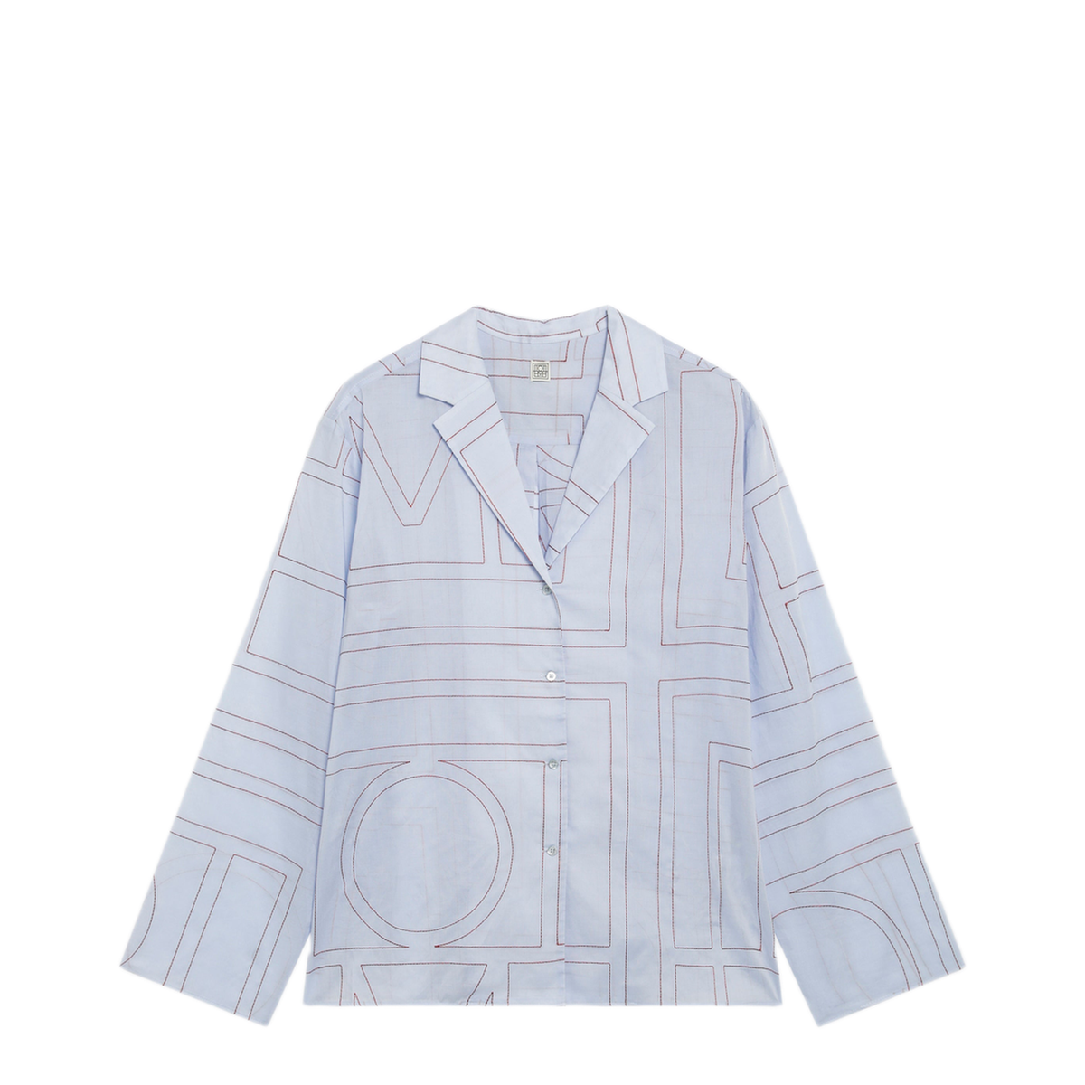MAYFEYR - Toteme - Light Blue Monogram Cotton Blend Pajama Shirt - 243-WRT976FB0239206