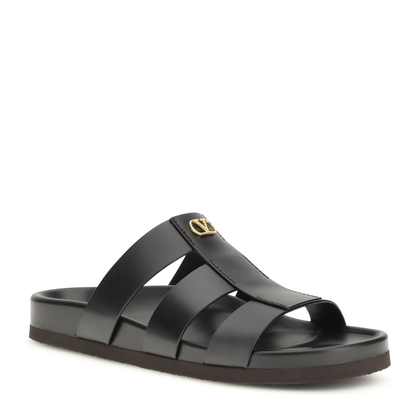 MAYFEYR - Valentino - Studshield Leather Slide Sandals - 8Y2S0M95BEK