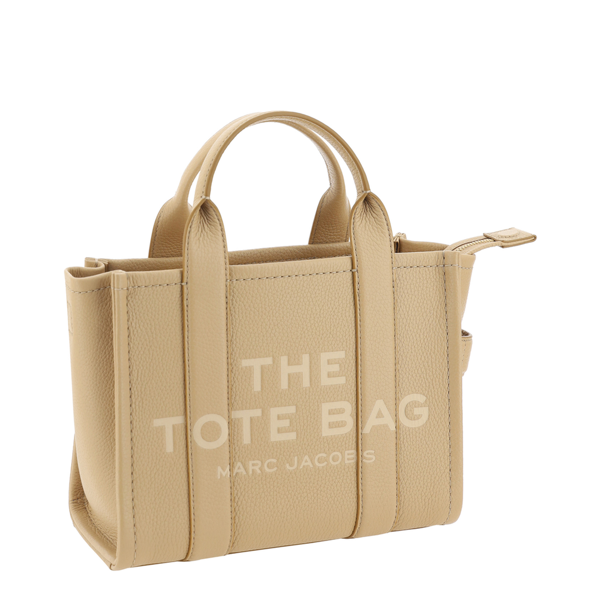 Small Full-Grain Leather Tote Bag - Camel