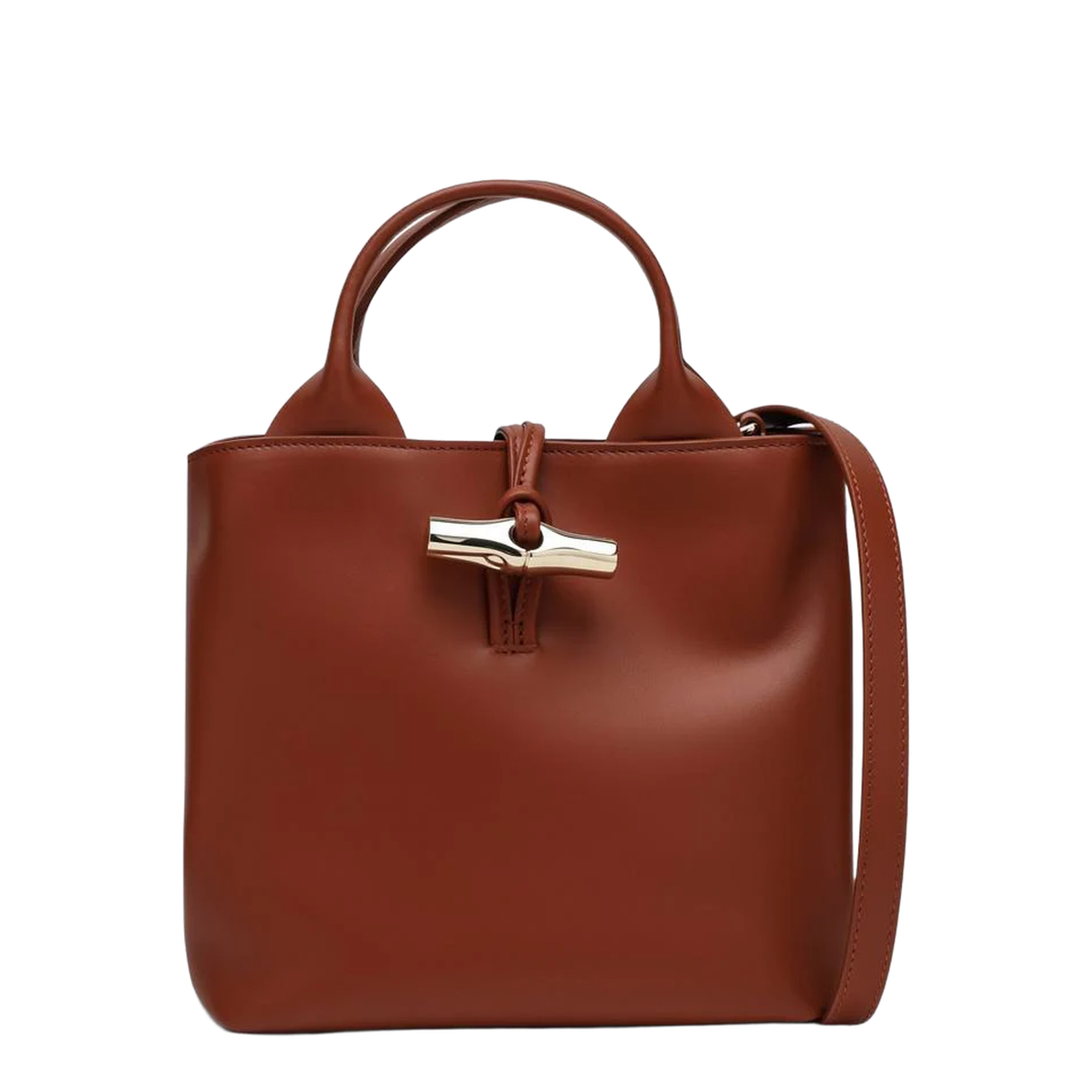 Roseau S Handbag Bark - Leather