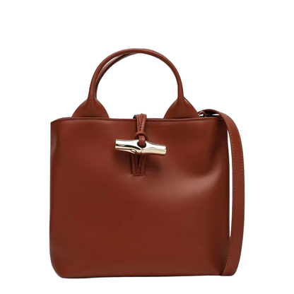 Roseau S Handbag Bark - Leather