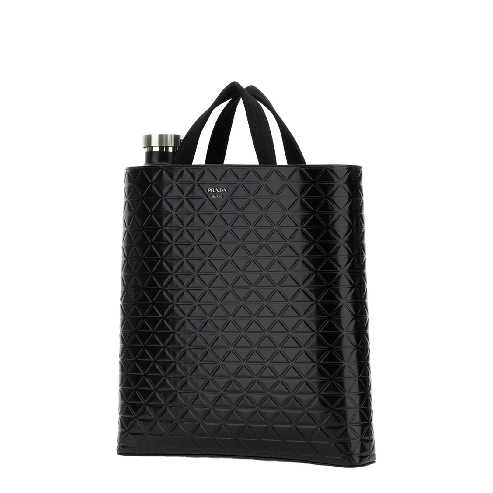 Black Leather Shopping Bag