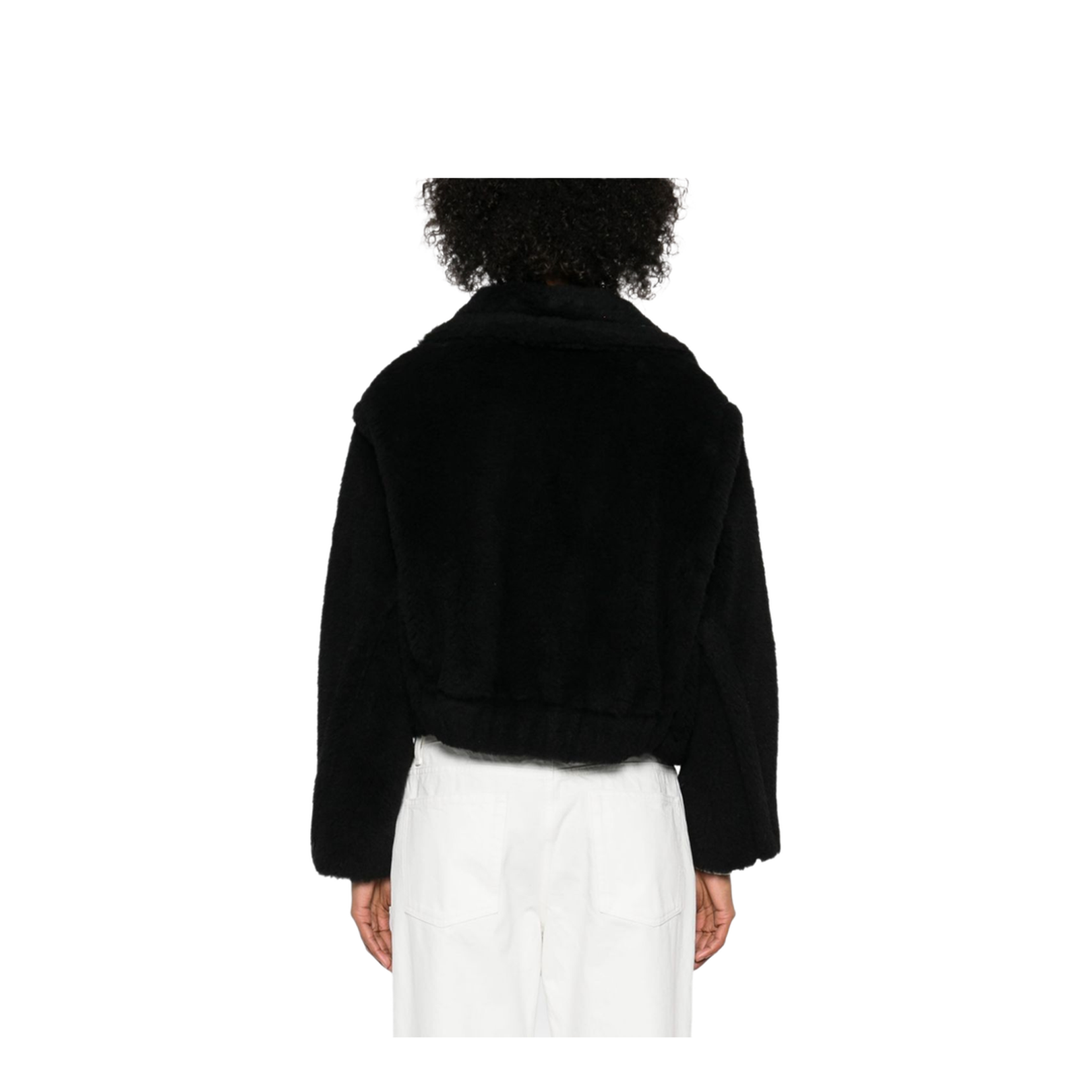 Black Front Press-Stud Fastening Jacket