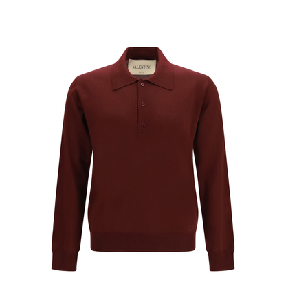 MAYFEYR - Valentino - Long-Sleeve Wool Polo With Vlogo - 9V3KP04UBH9