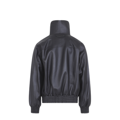 High Neck Leather Jacket