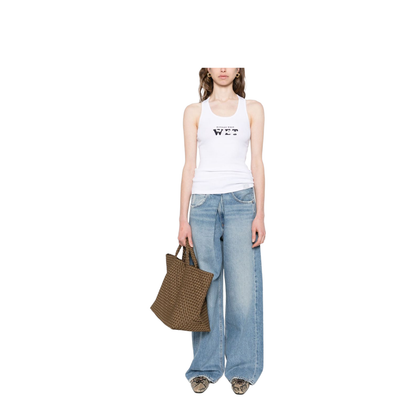 Pure White Slippery When Wet Racerback Tank Top