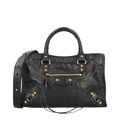 Le City Small Arena Storico Lambskin Shoulder Bag - Black