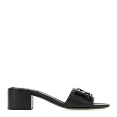 Black Leather Baguette Sandals