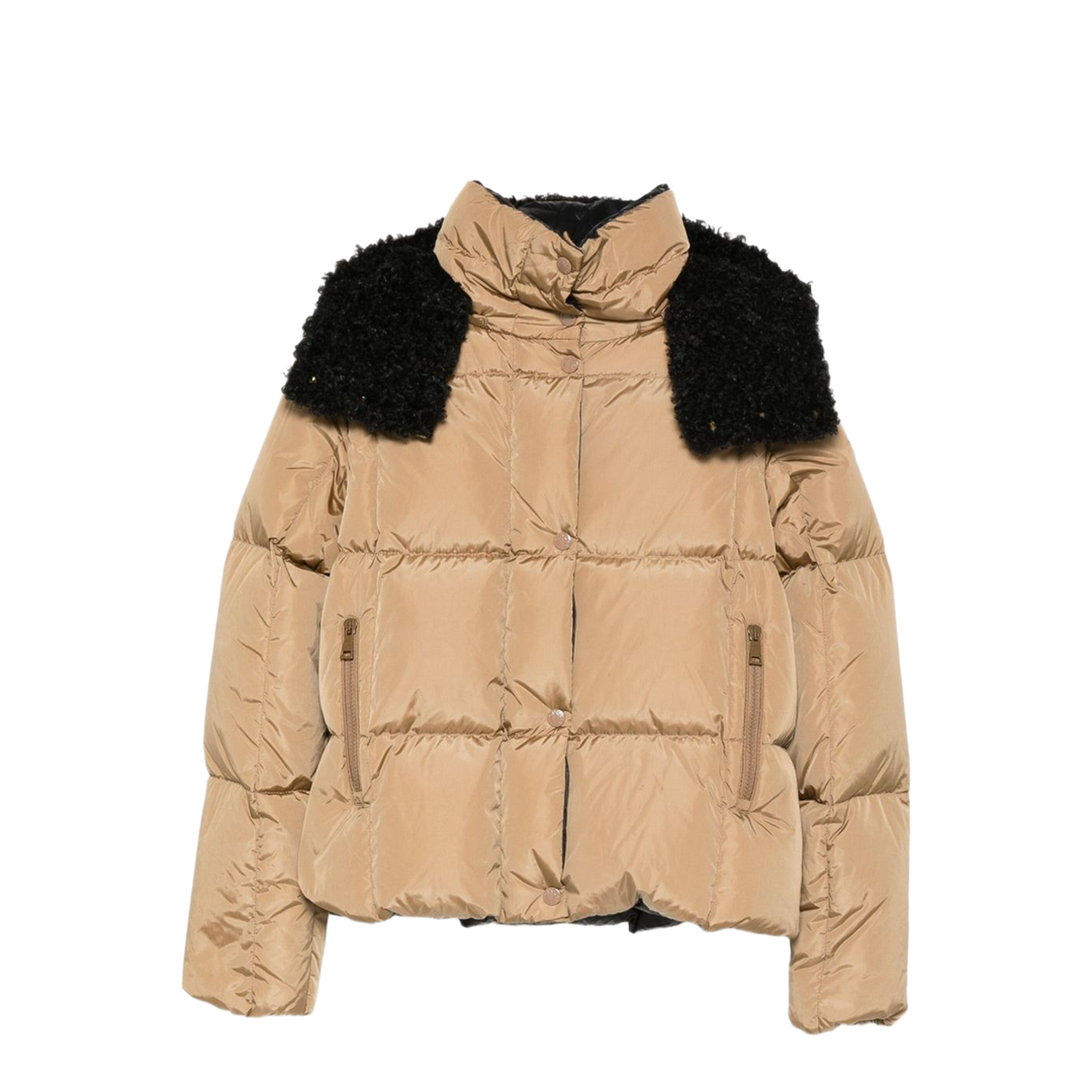Castelnou Square-Quilted Hooded Short Down Jacket