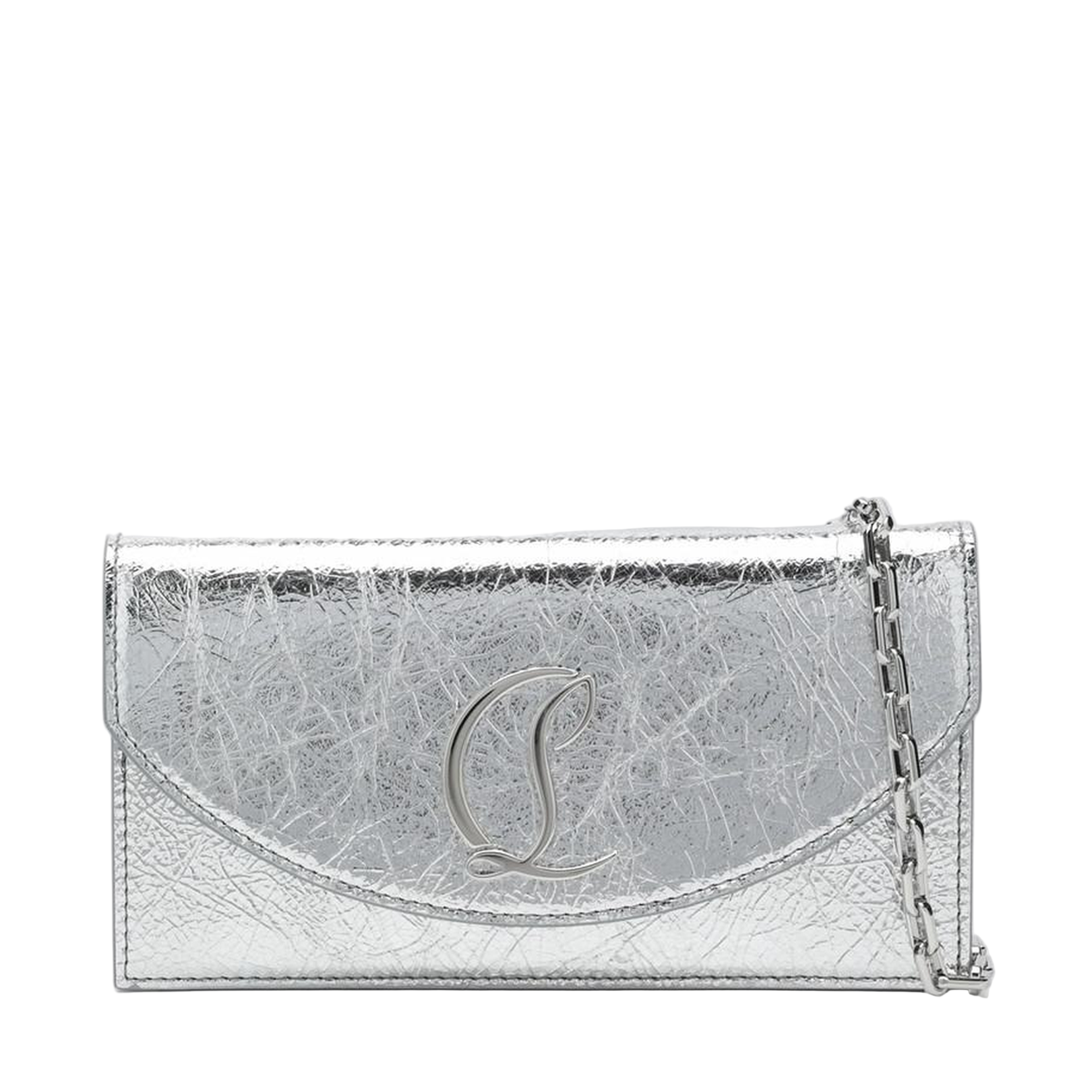 Silver Laminated Clutch Bag