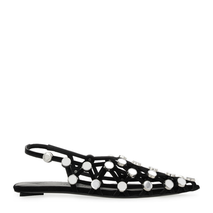 Black Grid Ballet Flats