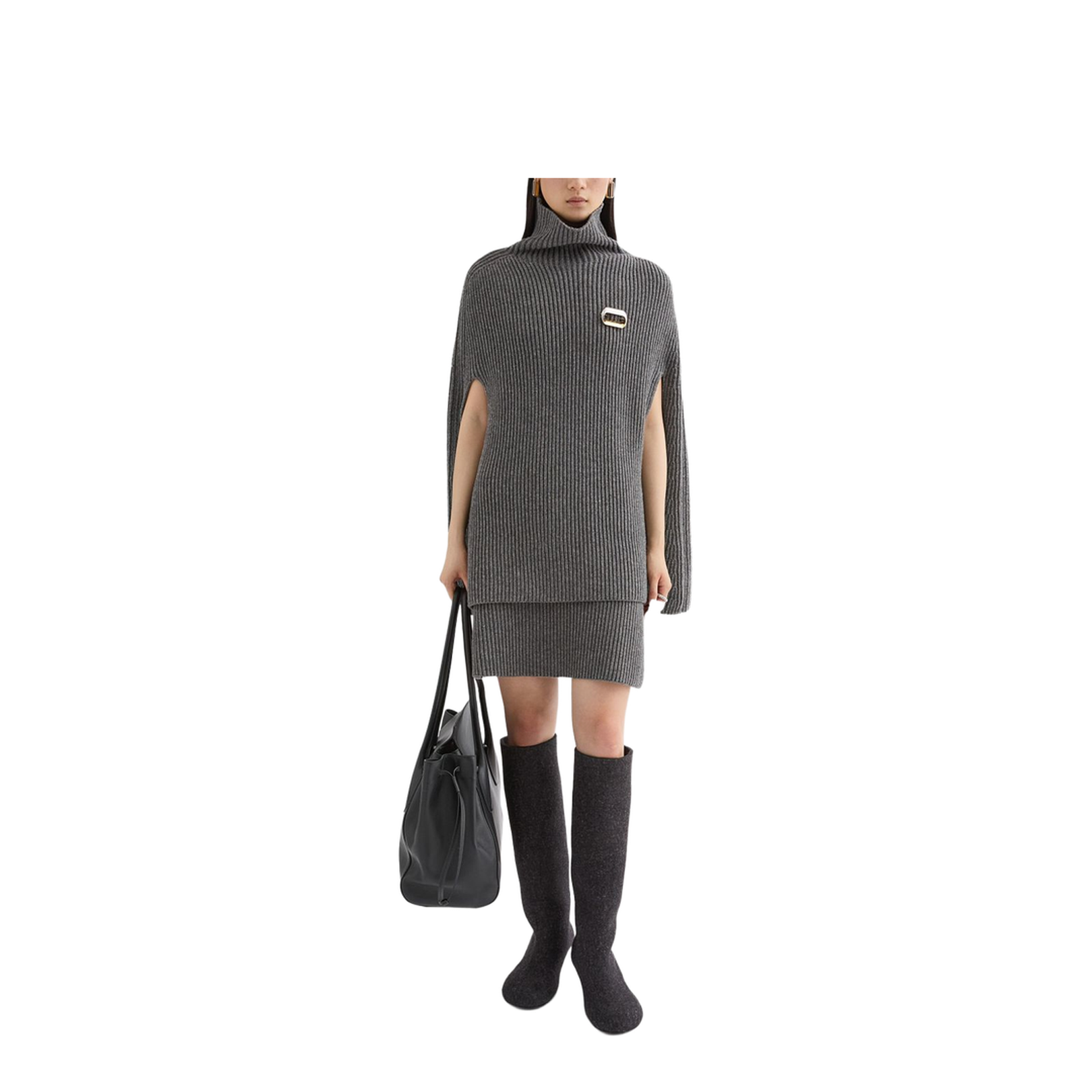 Wool Knit Mini Skirt