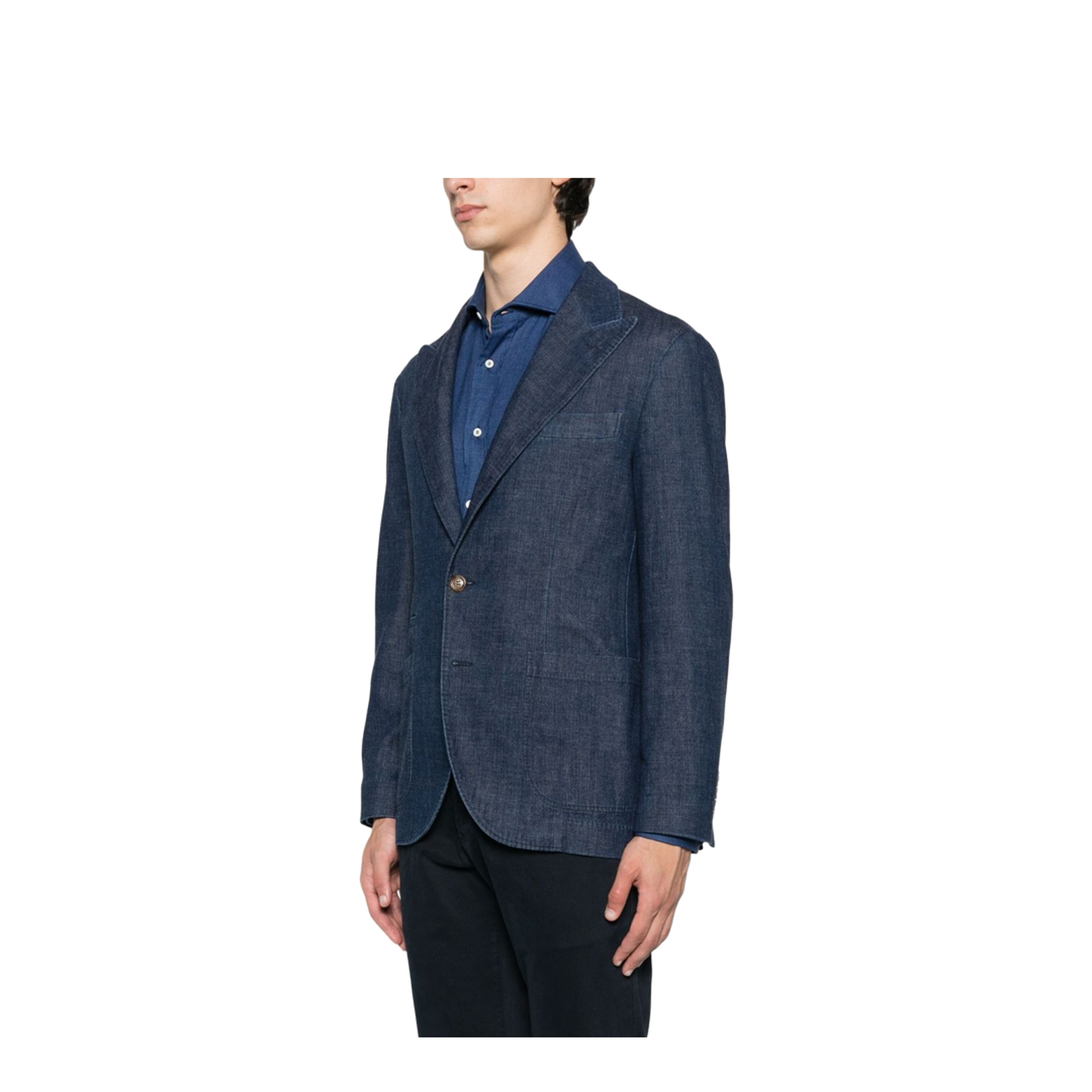 Denim Single-Breasted Jacket