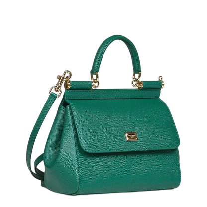Sicily Medium Calfskin Handbag - Emerald Green