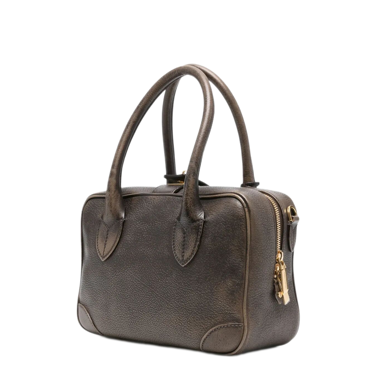 Vita Cowhide Top-Handle Bag - Crema/Marrone