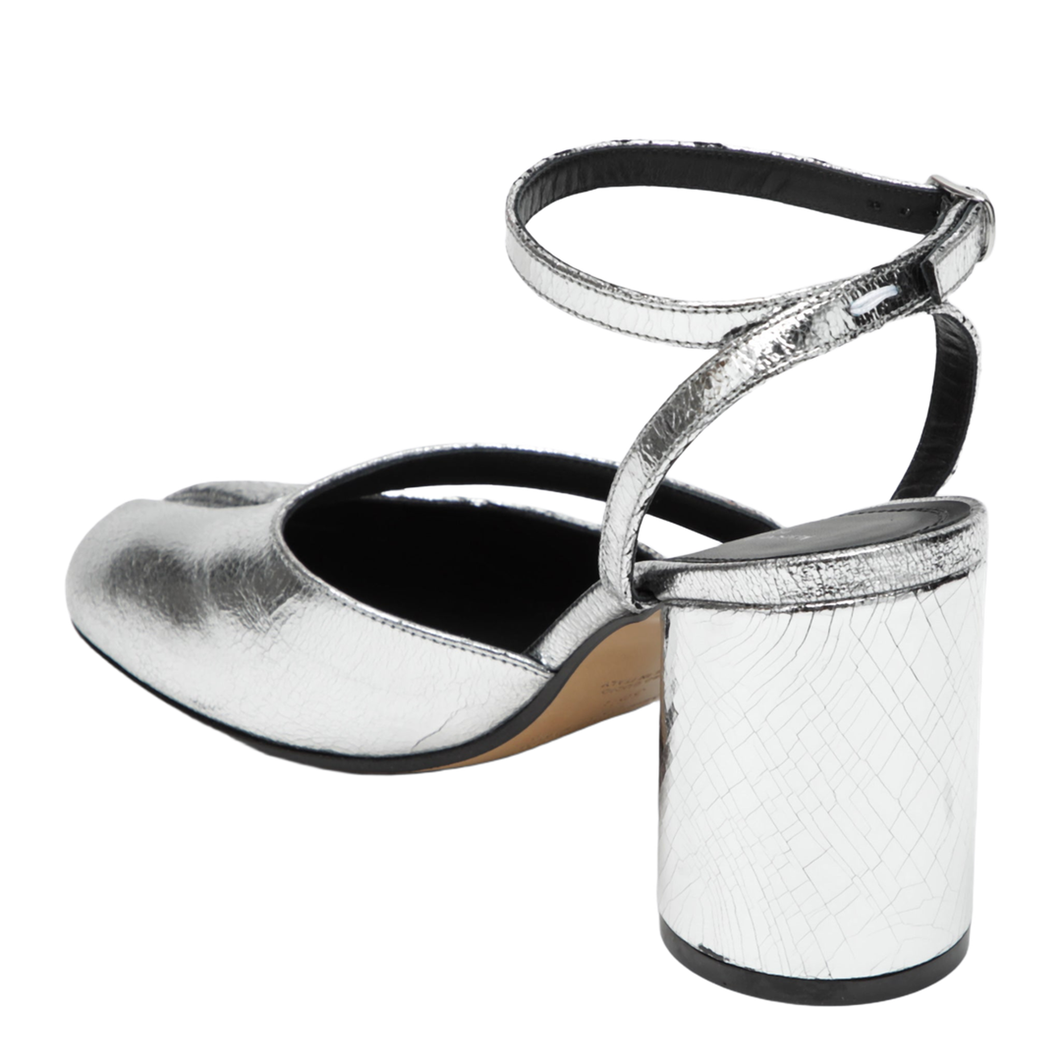Silver Tabi Sandals In Broken Mirror Finish