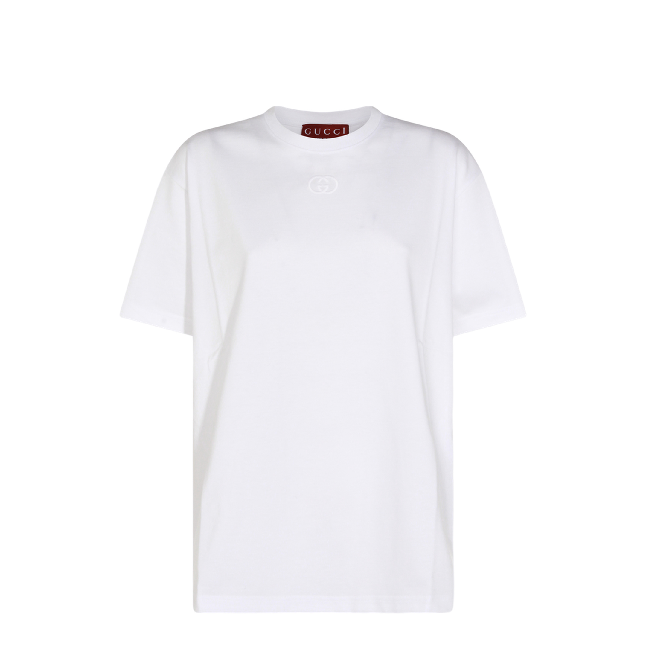 Cotton Jersey T-Shirt with Embroidery in White