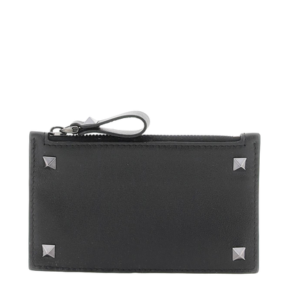 MAYFEYR - Valentino - Black Leather Rockstud Card Holder - 2Y2P0540VH30NO