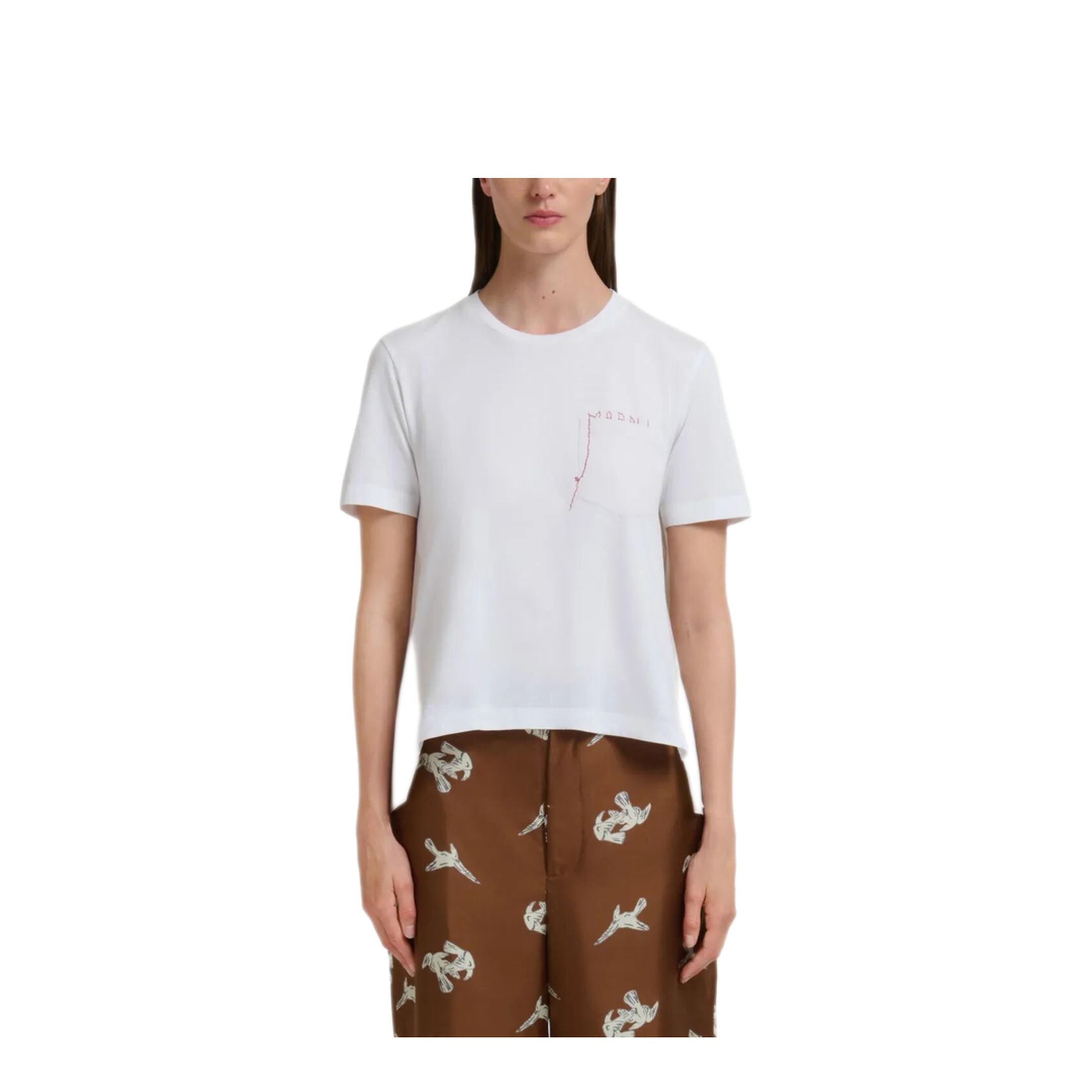 MAYFEYR - Marni - Cotton T-Shirt With Embroidered Logo - THJE0378QSUTC44600W01