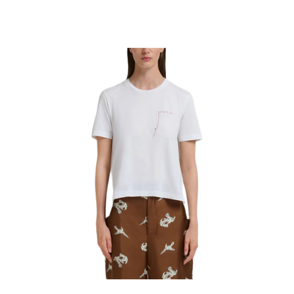 MAYFEYR - Marni - Cotton T-Shirt With Embroidered Logo - THJE0378QSUTC44600W01