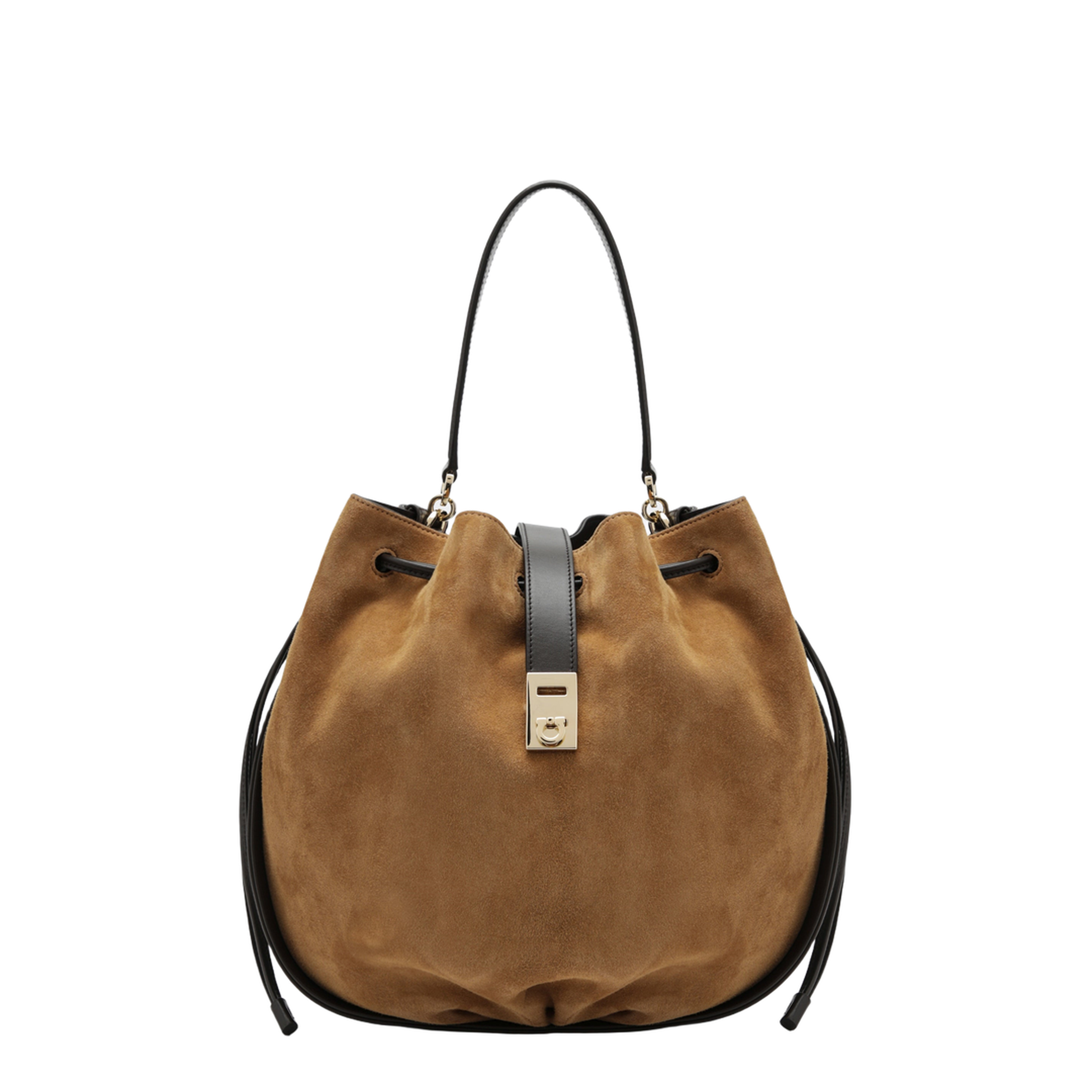 Hug Medium Velvet Bucket Bag - Natural
