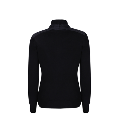 Cardigan with Quilted Front Panel