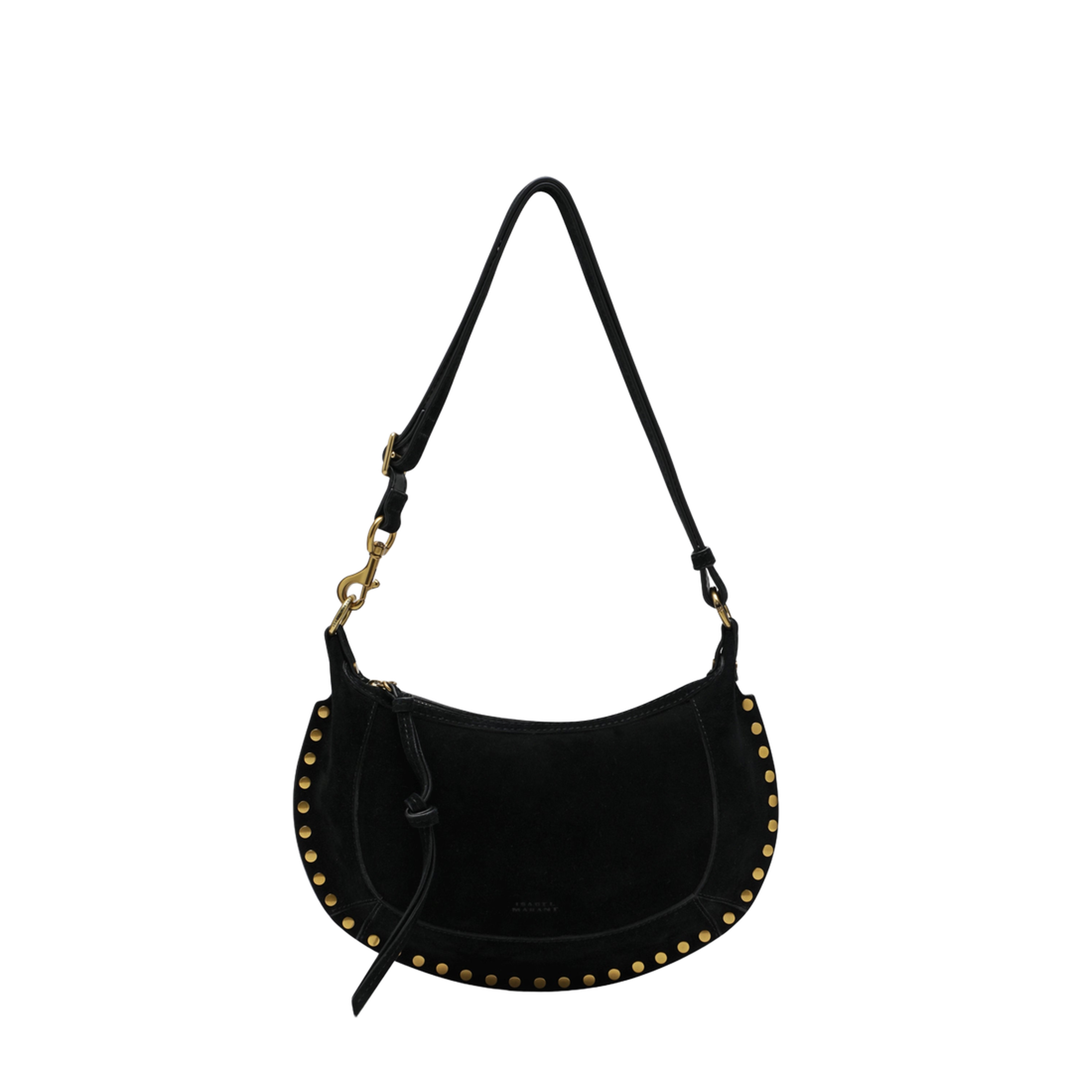 MAYFEYR - Isabel Marant - Oskan Moon Shoulder Bag In Black Suede - PP0003FAA3C32M01BK
